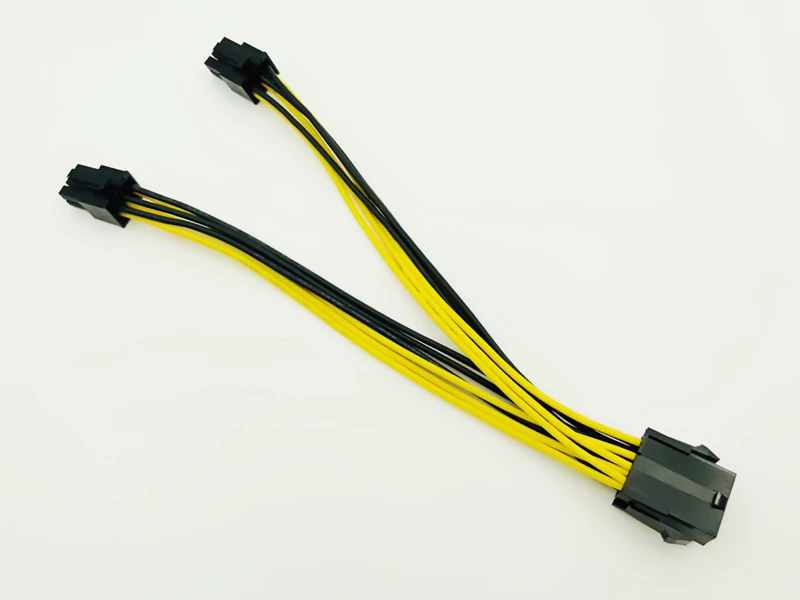 CPU 8Pin to 6Pin Graphics Card Power Cable PCI-E PCIe 8Pin to Dual 6Pin Power Supply Splitter Cable 20cm Cables for Miner Mining