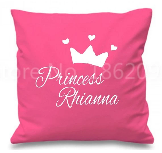 Милое розовое платье принцессы Персонализированные Подушка Чехол пользовательское имя Корона подушка для девочки Обложка Kawaii Peronalized подарки для сестры для маленьких детей