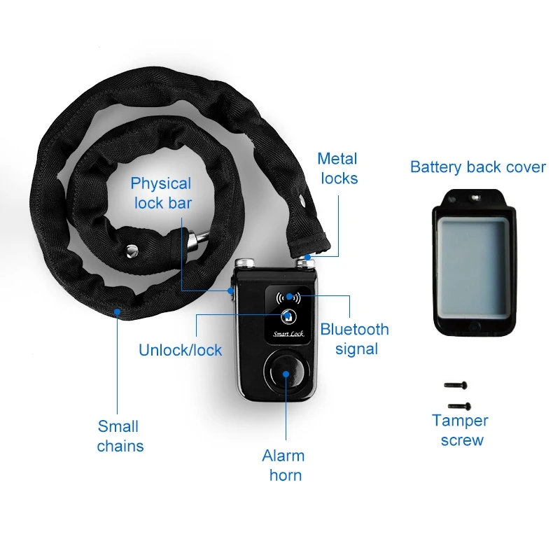 Bicycle-Lock-DEROACE-Smart-Control-Super-Smartphone-Bluetooth-Steel-Chain-lock-Waterproof-Anti-theft-Alarm-Bike