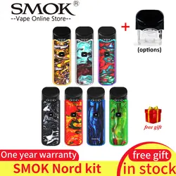 Новый цвет Pod Vape Smok Nord Комплект кнопку-срабатывает Pod anti-утечки электронная сигарета Mini Vape pen комплект с 1100 mAh и 3 мл картридж мини-испаритель