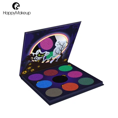 9 Colors Pumpkin Eyeshadow Palette Shimmer Matte Glitter Eye Shadow Pallete Pigmented Beauty Makeup Palette for Halloween Party