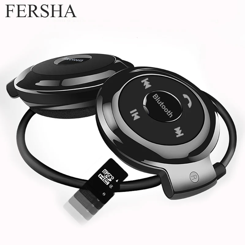 

FERSHA Wireless Headset Headband Bluetooth Headset Wireless Running Headset Sports Wireless Bluetooth Headset IT Card FM Radio