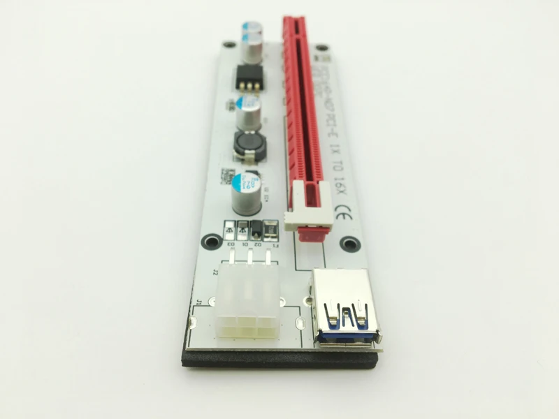 Новая 3в1 VER007C 60 см PCI E Riser карта с 4pin 6pin Sata Molex Power PCIe 1x до 16x расширитель для биткоина