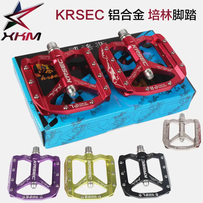 Best KRSEC Aluminum Alloy Sealed Bearing Bike Flat Pedals MTB BMX Mountain Road Bicycles Pedals Antiskid Mounting Caliber 14mm