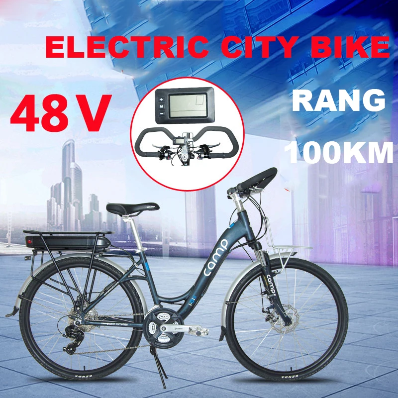 Top 26inch Electric travel bike 48V 250W brushless motor Traveling electric bicycle Butterfly handlebar City E-Spresso E-Bike 0