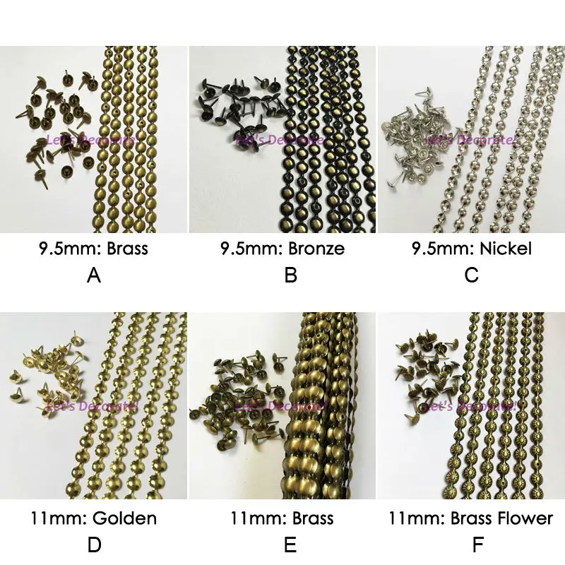 Sofa Upholstery Strip Free shipping 5meters 9.5mm11mm Brass/Nickel