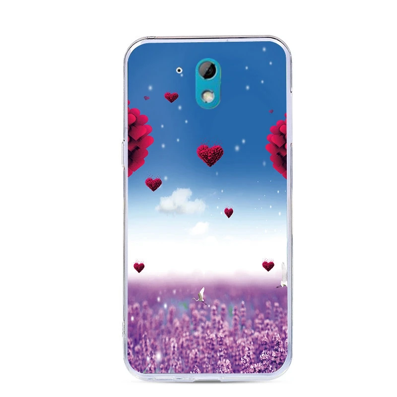 Чехол для HTC Desire 526 526G + 326 326G с двумя Sim картами цветные цветы кожаная задняя крышка