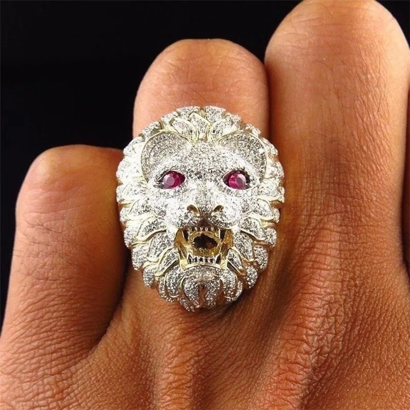 Vintage Roaring Gold Lion Pinky Ring For Men Classic Punk Rings