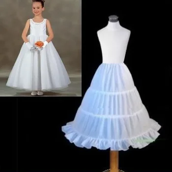 

Cheap Fast Shipping Girls Flower Girl Petticoat Childrens 3 Hoop Underskirt Slips 50CM Length Children's Skirt Short