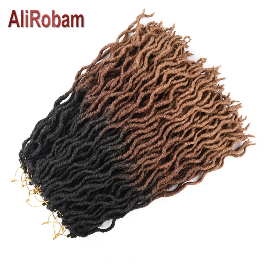 AliRobam Faux Locs вьющиеся плетеные пряди чёрный; коричневый блондинка синтетический плетения волос Godness Locs вьющиеся 24 нитей/уп