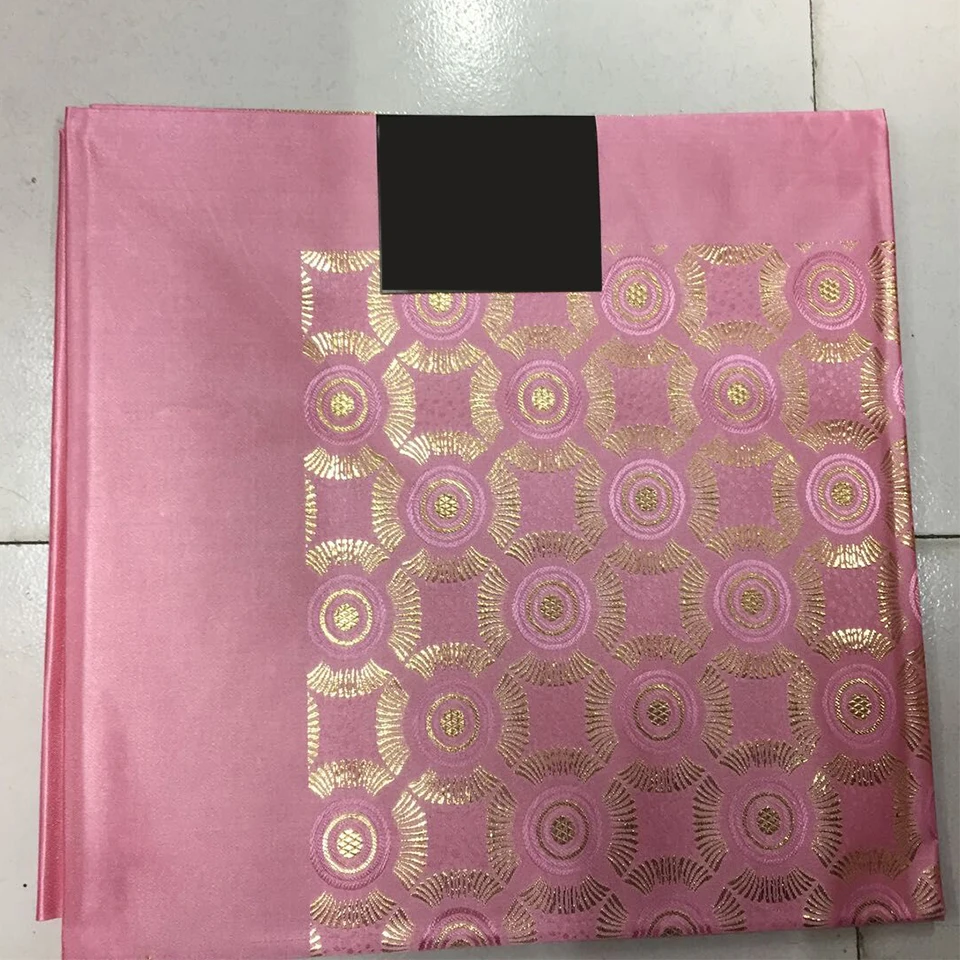 

SWISS QUEEN GELE,PINK GOLD COLORED EMBROIDERED AFRICAN HEADTIE FOR WEDDING PARTY LXLX-1-1