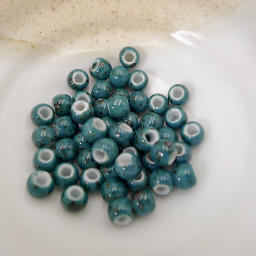 China Ceramic beads not glass flower Procelain bead for jewelry making 6mm 50pieces/lot beads#A511A