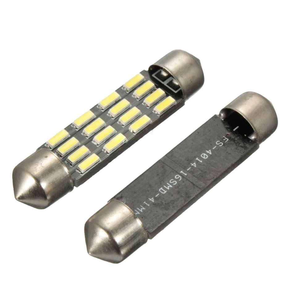 2x автомобильный купол Canbus 4014 SMD 16 Светодиодный светильник Гирлянда для салона 42