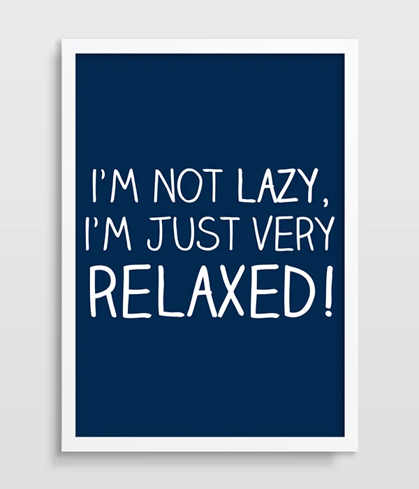 Typographic Print, Funny Office Poster, Typography, Lazy People, Home Poster, Childrens Room, Joke Poster
