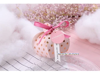 

5.5x5.5x8cm Golden dot stamping cake Candy Box for wedding, Kids Party Baby Shower Party Decoration Party Favor Supplies