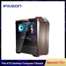 Горячая Ipason Flowing Fire ATX Е-спорт Корпус Настольного компьютера/ATX E-спорт шасси
