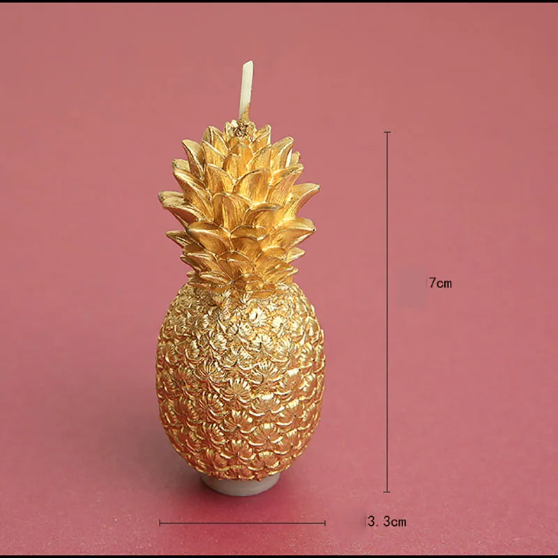 2019 Creative Golden Pineapple Candles Fruit Birthday Cake Decorations
