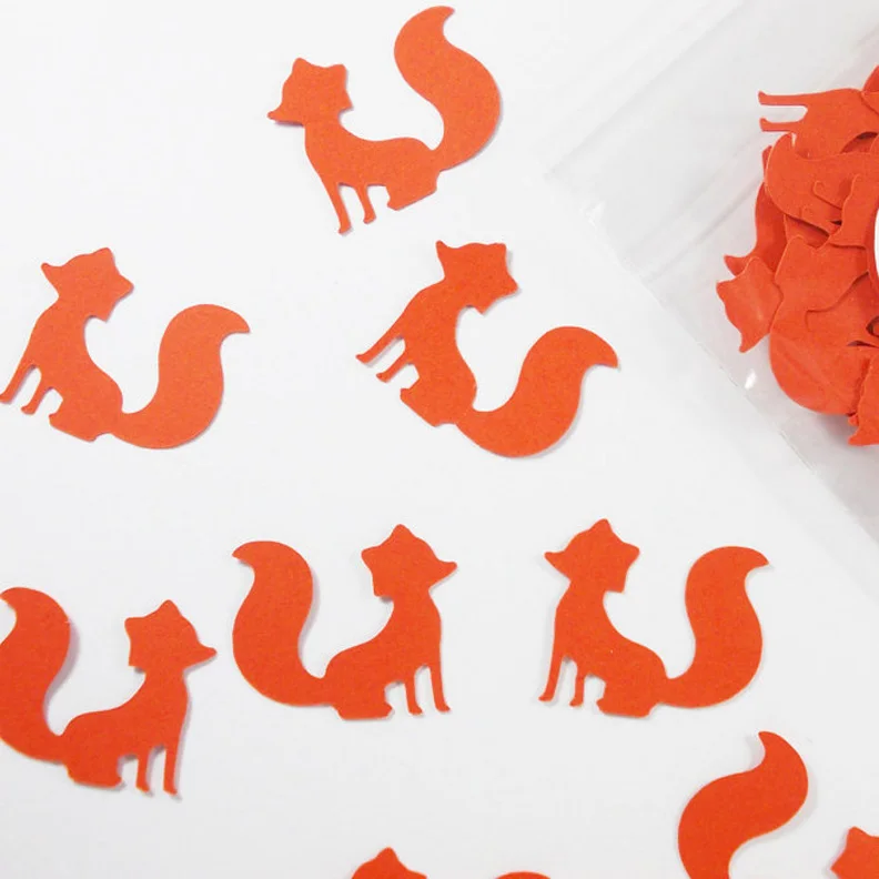 

Fox Confetti, Fox Die Cut, Fox Birthday Party Decor, Table Scatter, Confetti Table Decoration