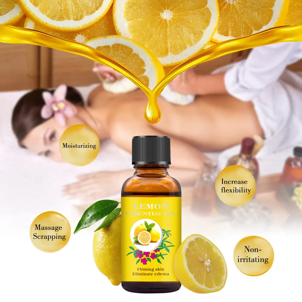 30 мл натуральный чистый завод лимонного цвета с распылением ароматерапевтического эфирного масла высокое качество масло для душа массажёр рельефный стресс уход за телом Красота O1