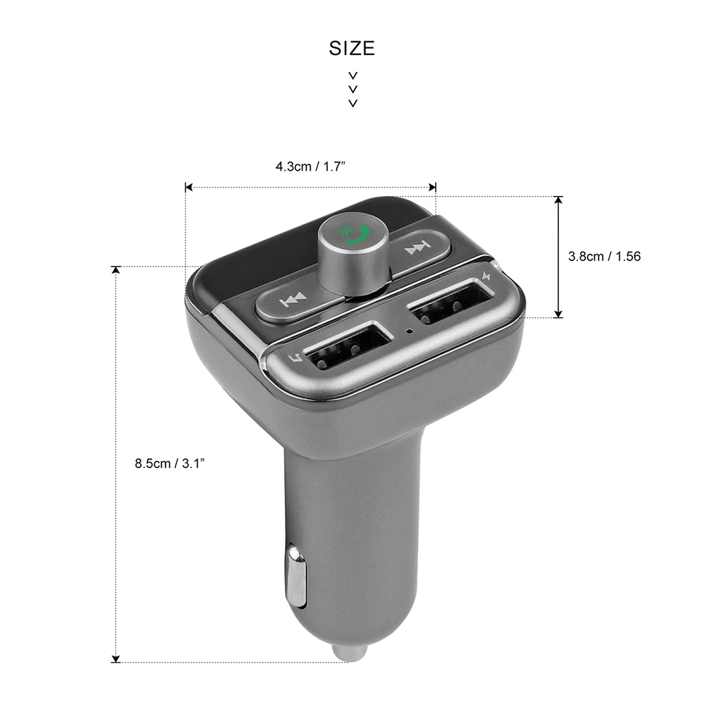 Автомобильный комплект Onever с Bluetooth, Handsfree, fm-передатчик, MP3 музыкальный плеер, 5 В, 3,4 А, двойной USB, автомобильное зарядное устройство, поддержка Micro SD карты, 32G