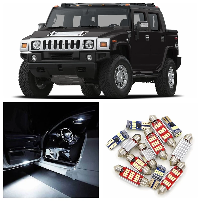 

15pcs Super Bright Canbus White LED Car Light Bulbs Interior Package Kit For 2004-2009 Hummer H2 Map Dome Trunk Lamp No Error