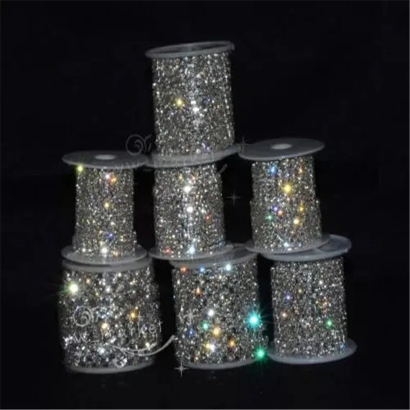 

Crystal Rhinestone Chain Silver Trim Costume Bridal Sewing 10 yards