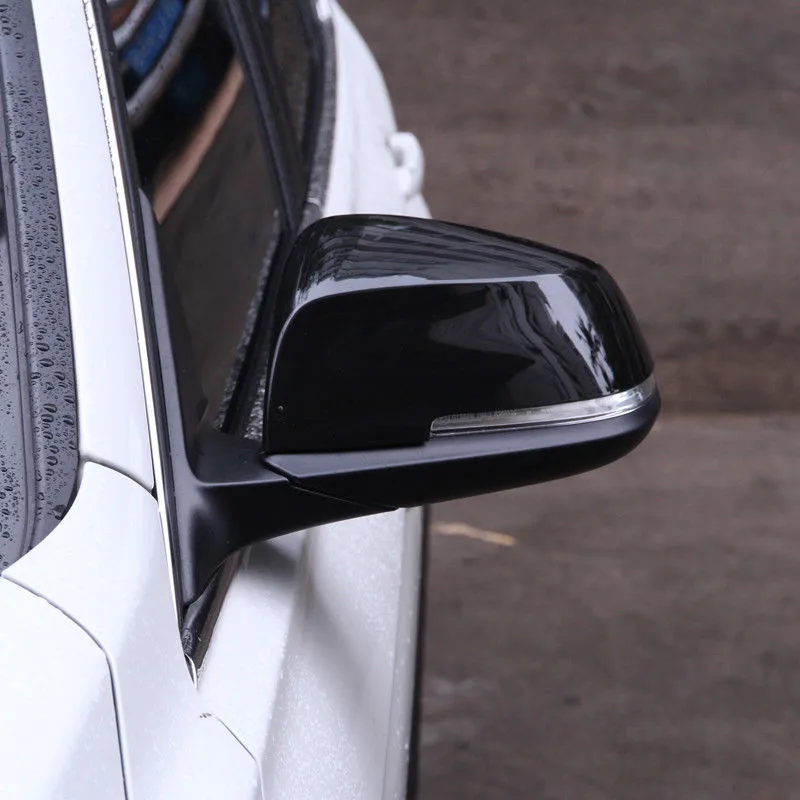 2Pcs Side Door Rearview Mirror Cover Trim For BMW 3 Series GT F30 F34 2013-2017