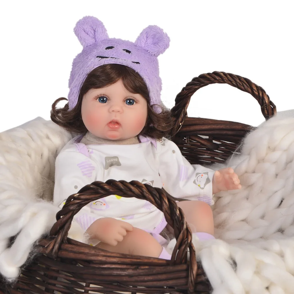 KEIUMI Lovely 17 дюймов Кукла Reborn Girl тканевая Боди 42 см Реалистичная игрушка Baby кукла для