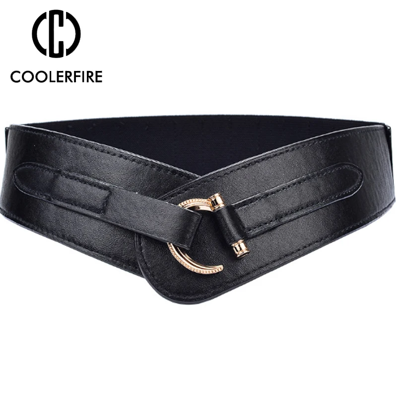 

COOLERFIRE New Hot Belts Women Fashion Wide Stretchy Ladies Elastic Waist Belt Waistband for Dress belt LB022