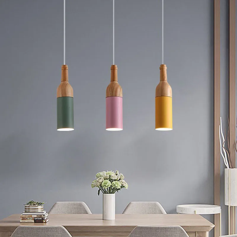 

Creative Wine Bottle Hanging Fixture Ceiling Pendant Decoration Lamp Bar Restaurant Cafe Light