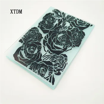 

HOT plastic rose template craft card making paper card album wedding decoration scrapbooking Embossing folders