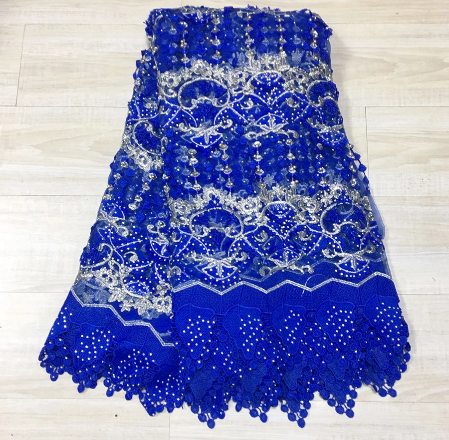 

Best Quality African Lace Fabric Blue Swiss Voile Lace High Quality Emboridery French Mesh 2017 Nigeria Lace Fabric Material