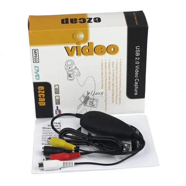 새로운 Ezcap USB 2.0 비디오 캡처 어댑터 VHS Windows XP Vista 7/8 DVR 카드 용 DVD