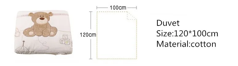 Промо-акция! 7 шт. вышивка детское постельное белье набор для кроватки новорожденного ребенка Постельное белье для медведя съемный,(бамперы+ одеяло+ простыня+ подушка