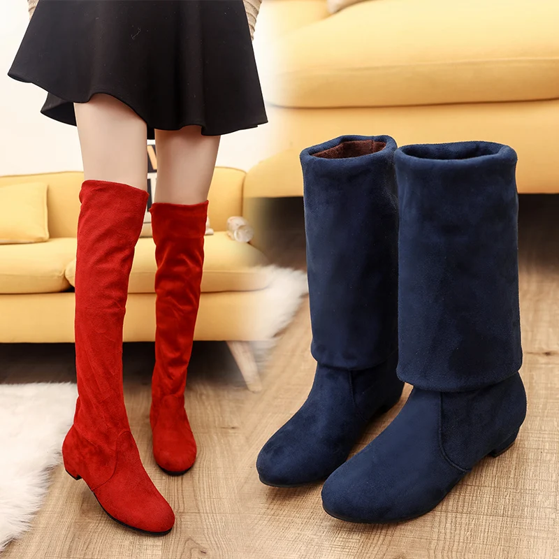 flat low heel boots
