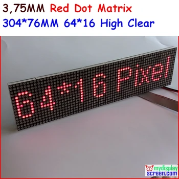 P3.75 dot matrix led module,3.75mm high clear,top1 for text display,304* 76mm,64 * 16 pixel, red monochrom dot matrix panel odm led backlit dot matrix fashion watch with weekday display purple