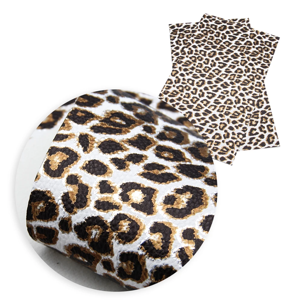 

david angie 20*34cm Leopard Gold Foil Faux Artificial Synthetic Leather Fabric DIY Garment Bowkont Bag Sewing Material,1Yc6086