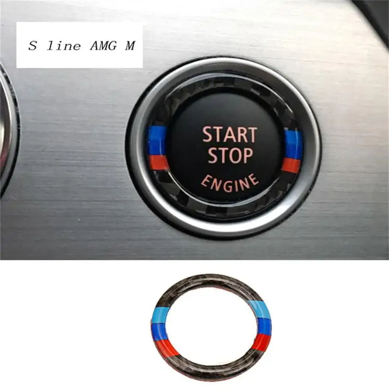 For bmw e90 e92 e93 Carbon Fiber Car styling Engine Start Stop For M