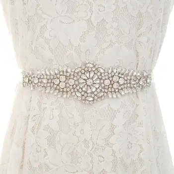 

Silver Thin Rhinestones Wedding Belt Diamond Wedding Sash Crystal Bridal Belt For Wedding Accessories S137S