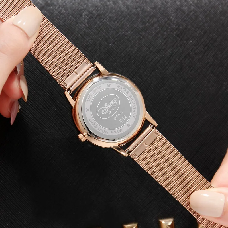 Original Disney Rose Gold Stainless Steel White Black Fashion Simple Women Quartz Watch Ladies Mickey Mouse High Quality Time Original Disney Rose Gold Stainless Steel White Black Fashion Simple Women Quartz Watch Ladies Mickey Mouse High Quality Time