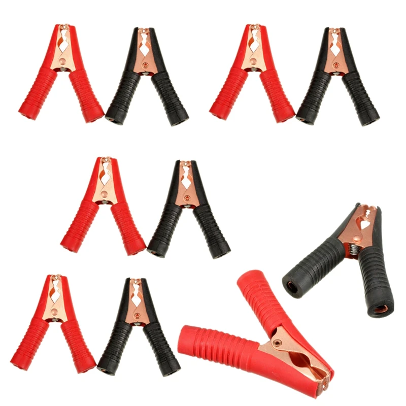 

HOT-10 x Metal Car Battery Clamps Crocodile Test Clips 100A 90Mm Red & Black Easy and quick to connect. Large size and light