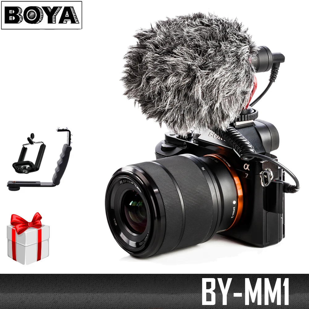 

BOYA BY-MM1 DSLR MIC Video camera Microphone Youtube Blogging Recording Mic for Canon Nikon Sony iPhone HuaWei Smartphone