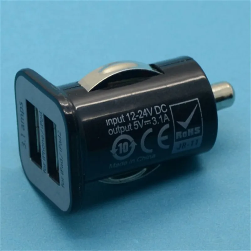 الأسود البسيطة 3A المزدوج ميناء USB سيارة شاحن محول الطاقة ل فون/آي بود/باد 2 3 4 البسيطة سيارة السجائر الأبيض أخف شاحن مقبس