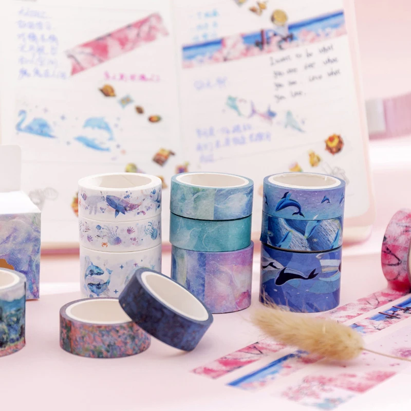 

3 pcs/pack Animal Food Fantasy Ocean Sky Bullet Journal Washi Tape Set Adhesive Tape DIY Scrapbooking Sticker Label Masking tape