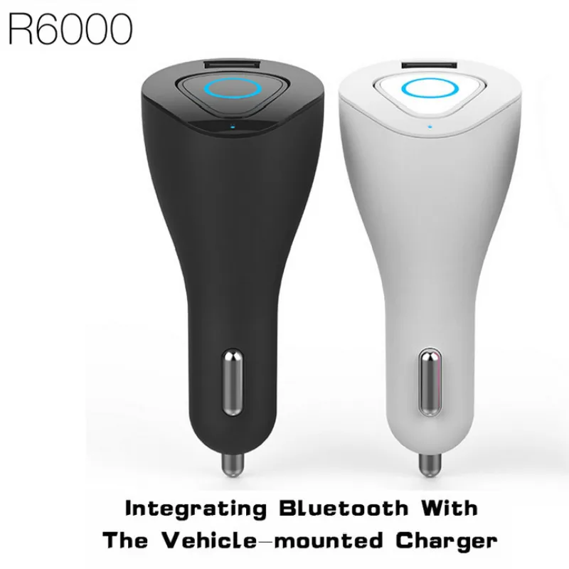 

R6000 Wireless Bluetooth Earphone&Car Charger Led Display Bluetooth Headset Car Phone Charger 2 In 1 Driver Auriculares