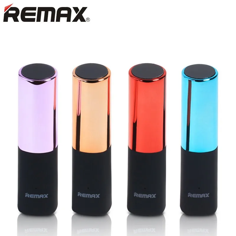 REMAX Lipstick power Bank 2400 мАч портативное зарядное устройство Внешний аккумулятор зарядное устройство для iphone 5s 6 7s samsung с бесплатным кабелем