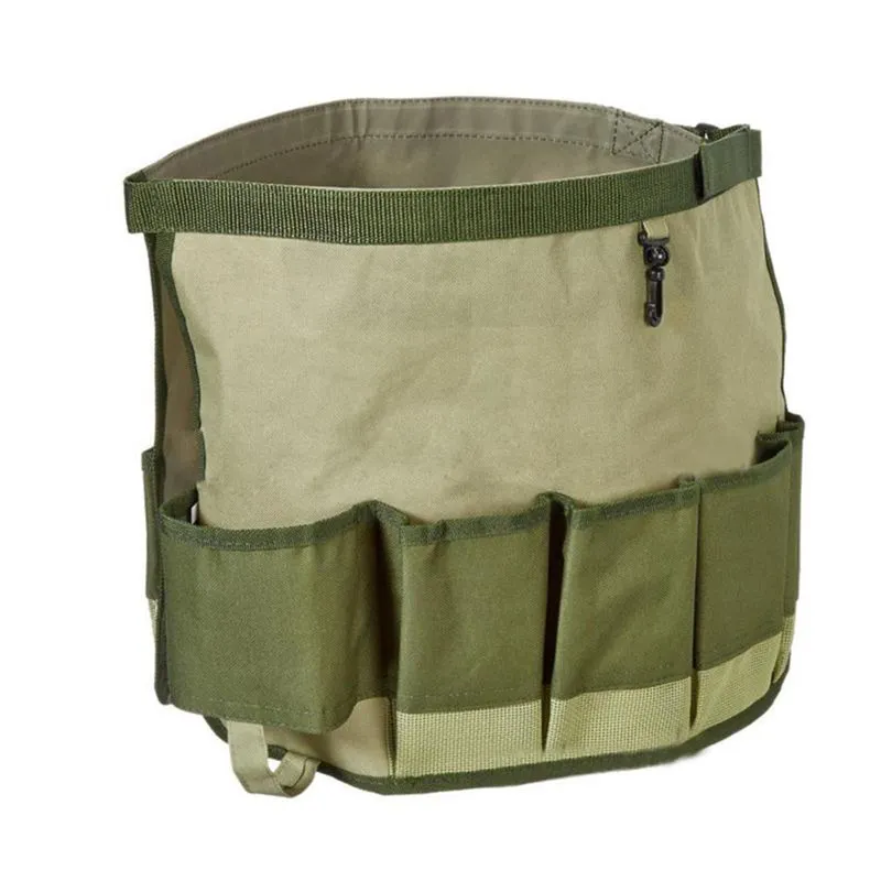 Multifunction Garden Fold Oxford Cloth Tool Bag Army Green Pocket Waist