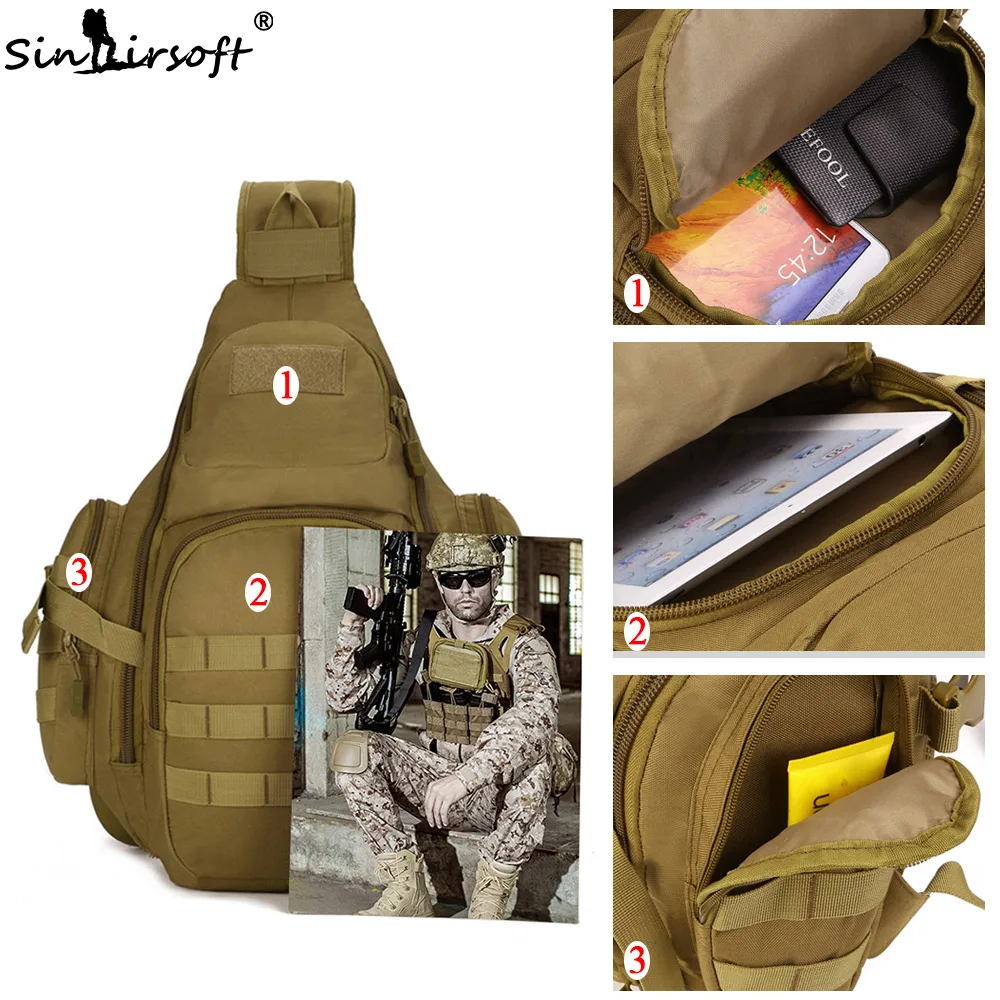 SINAIRSOFT 14 iches Ноутбука Molle Военный Рюкзак Мужчины Спортивная Сумка Нейлон Плеча Слинг Водонепроницаемый мужские Путешествия Тактические Рюкзак