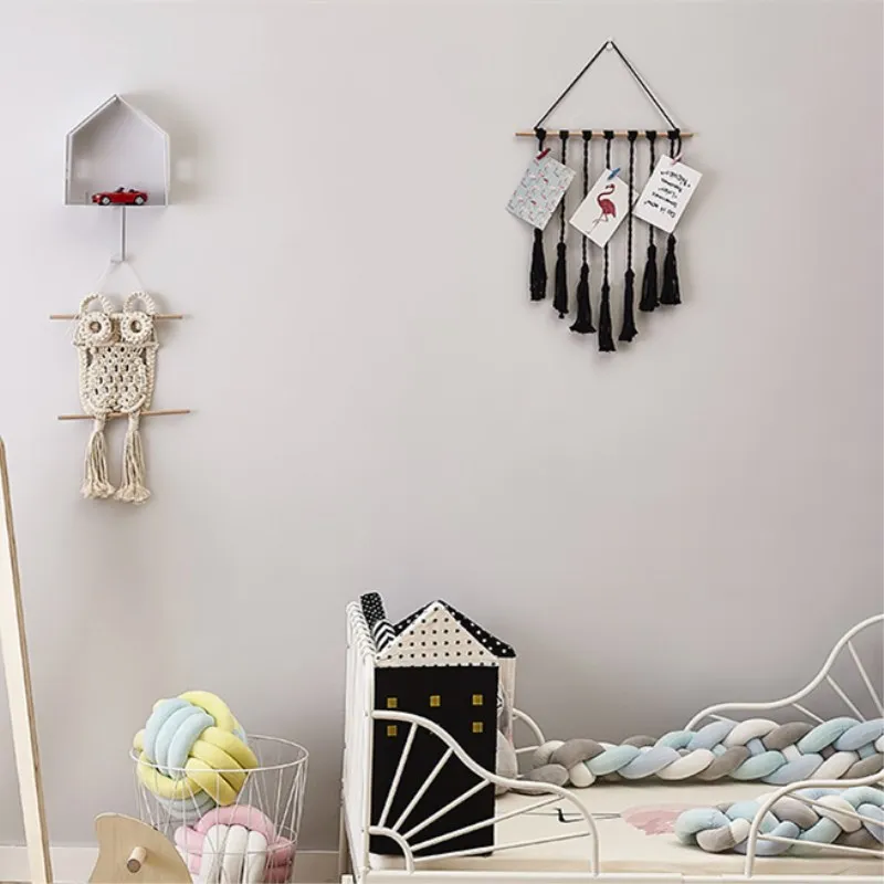 INS nórdico arcoíris borlas niños habitación decoración de la pared adornos hechos a mano macramé Bohemia artesanal decoración del hogar indio accesorios de la foto INS nórdico arcoíris borlas niños habitación decoración de la pared adornos hechos a mano macramé Bohemia artesanal decoración del hogar indio accesorios de la foto