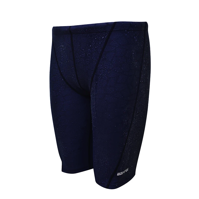 Professional Quality Men Competitive Swim Trunks Shark Skin Swimwear Brand Solid Jammer Swimsuit Fifth Pant Plus Size XL-4XL